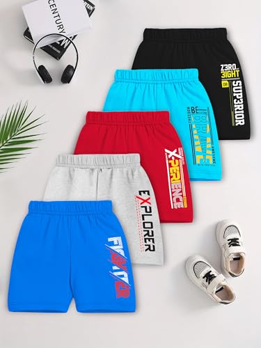 Image of Trampoline Kids Shorts Pack of 5 for Boys & Girls | Vibrant Multipack Summer Wear | Soft Cotton Blend | Comfy Fit for Daily Adventures | Breathable & Easy-to-Wear Essentials