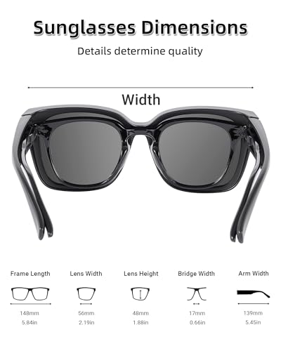 Image of JIM HALO Polarized Sunglasses Fit Over Glasses for Men Women, Square Night Vision Glasses for Driving UV Protection 2 Packs
