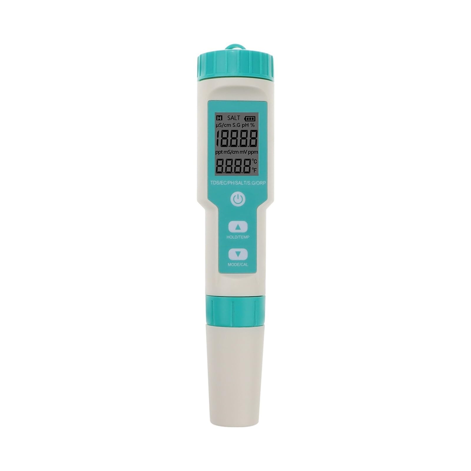 Blue Tooth Digital 7 en 1 PH Mètre PH/TDS/EC/ORP/salinité/SG/Temp Mètre Moniteur De Qualité De l'eau Testeur Aquariums d'eau Potable Mesure PréCise(Without Backlight)