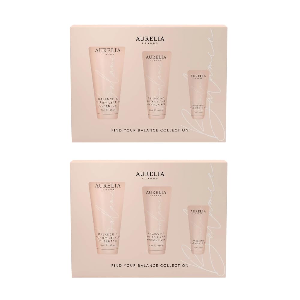 2 x Aurelia London Find Your Balance Collection - Cleanser, Moisturiser & Probiotic Blemish Hero Set