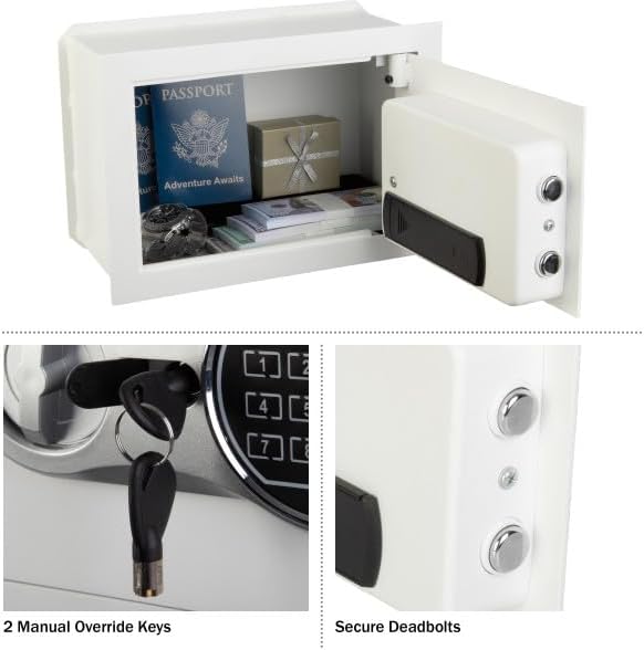 Miniatura 4 de Paragon - Caja de seguridad digital con código de acceso rápido y llave de respaldo, caja fuerte personal para dinero en efectivo o joyas, cajas