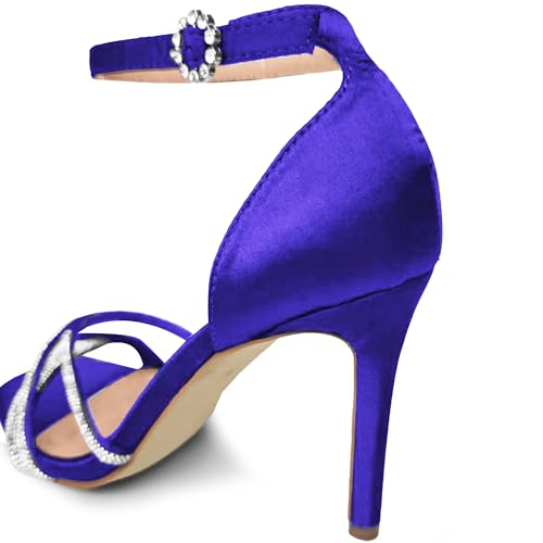 Women Strappy Open Toe Stiletto Sandals 3.5 Inch Heels Comfortable Sexy Formal Wedding Dress Shoes3
