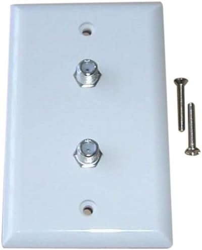 Black Point Products BV-071 White Dual Coax Wall Plate, White