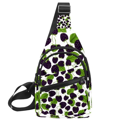 Mochila cruzada con estampado sin costuras Blackberry y diseño ergonómico unisex
