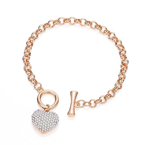 Bracelet femme en cristal avec coeur pour filles et dames