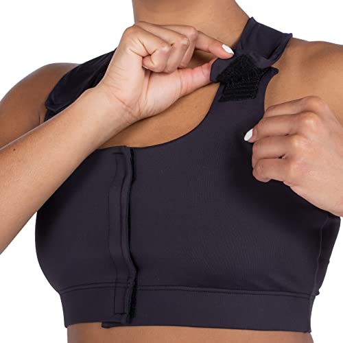 Heart & Core Women's Serena Racerback Post-Surgical Bra, Black, X-Large (Band 40"-42") #TOP1