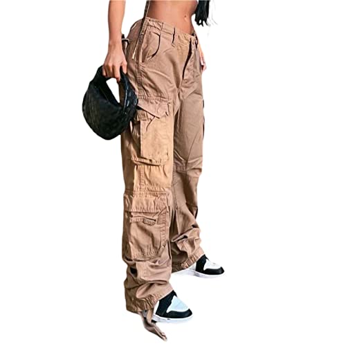 Y2K Baggy Loose Cargo Pants With Pockets High Waist Hip Hop Joggers Cargo Trousers Sweatpants Streetwear #TOP2