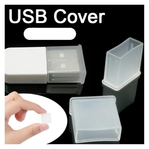 60 tapones USB macho contra el polvo en plástico transparente reutilizable de portátil 3