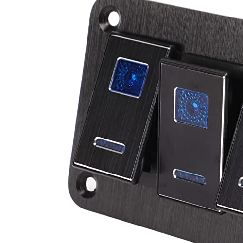3 grupos de painel de interruptor à prova d'água, DC12V para 24V 30A 5PIN luz LED azul fivela flexí