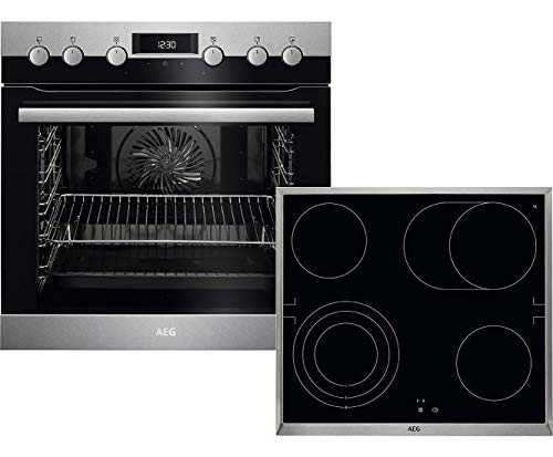 Preisvergleich Produktbild AEG KOMBI 403 Einbauherd-Set mit Glaskeramik-Kochfeld - Edelstahl