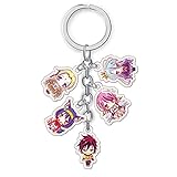 SZMLJH No Game No Life Keychain Anime Game Cosplay Acrylic Pendant Keyring Halloween Pendat Gift