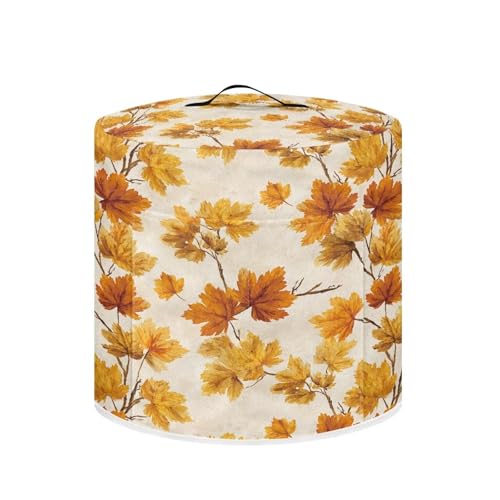 Image of 8-Quart Kitchen Appliance Cover - Fall Maple Leaves Dust Protector | Portable with Pockets & Handle | Fits Round /Rectangular Pots & Air Fryers