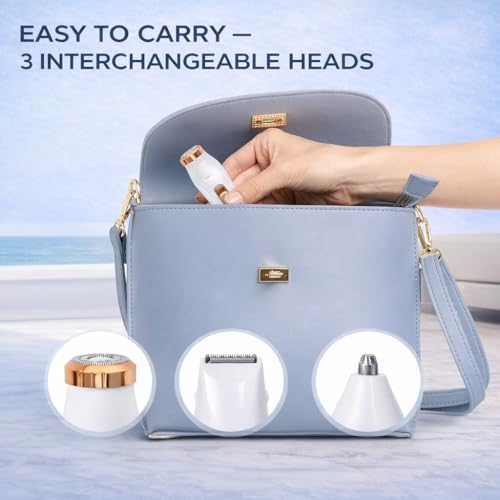 Image of Facial Hair Removal Machine | Trimmer For Women | Eyebrow Trimmer & Epilator | 2 In 1 Trimmer | 1-Year Warranty | Nose Hair Removal Machine - White (4, PORTABLE)