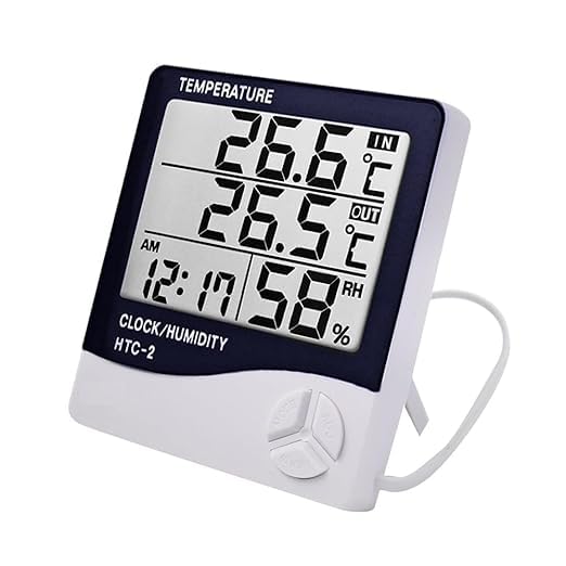 HTC-2 Digital Thermometer Hygrometer HTC-2 Room Thermometer with Humidity Incubator Meter and Accurate Temperature Indicator Wall Mounting LCD Digital Clock Monitor for Indoor HTC-2-image-42