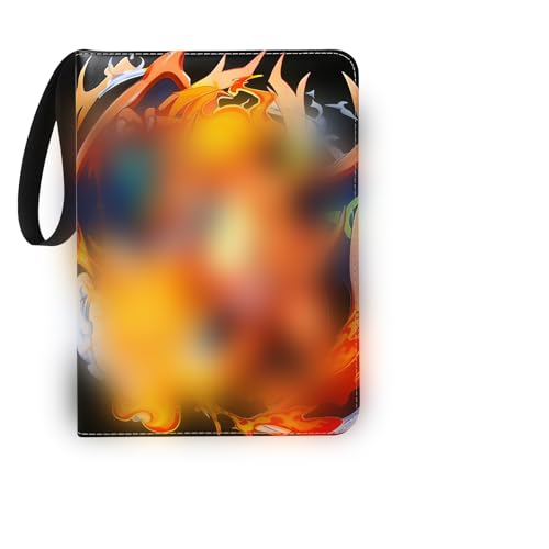 XJLyaya Album Pokemon Cremallera, Transparente e Impermeable Carpeta de Tarjetas, Carpeta de Tarjetas de Pu Impermeable, Tiene Capacidad para 400 Tarjetas, 4 Ranuras para Tarjetas y 50 Páginas