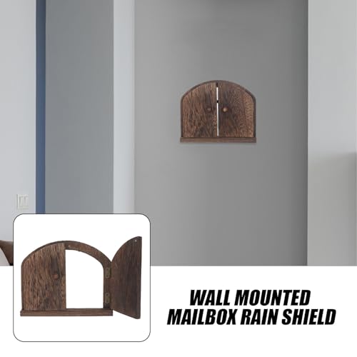 Cubierta de enchufe y interruptor en madera maciza con doble puerta protectora rústica 7