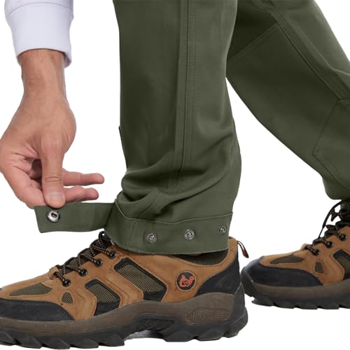 WORK IDEA Herren Outdoorhose aus elastischer Baumwolle, robust & atmungsaktiv, wasserabweisend, verstellbare Hosenbeine, ideal für Camping, Wandern & Outdoor-Aktivitäten