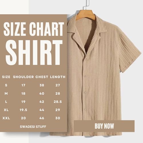 Image of Men's Relaxed Fit Striped Short Sleeve Button-Down Casual Shirt