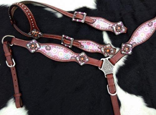 Tough 1 King Series Draft Horse Show Headstall Rein Dk Oil