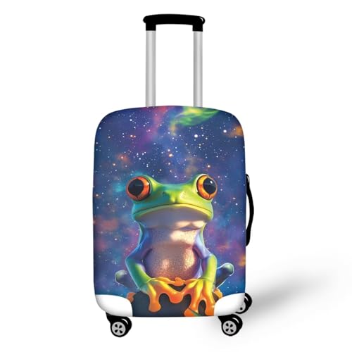 Image of Mumeson Galaxy Frog Luggage Cover for Suicase Elastic Suitcase Protectors Protective Zipper Luggage Covers Fit 18-32 Inches Suitcase