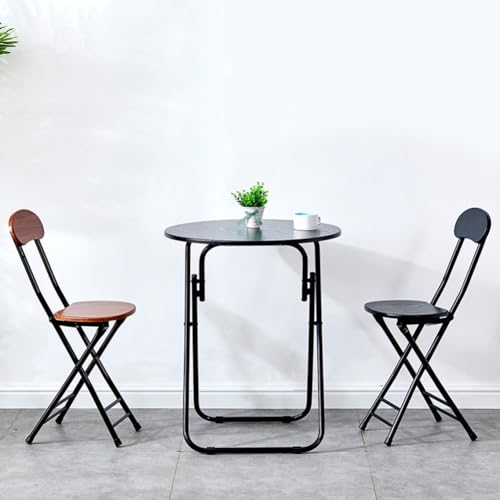 Tabouret de bar pliable de 18 pouces avec siège en bois gain de place - 3