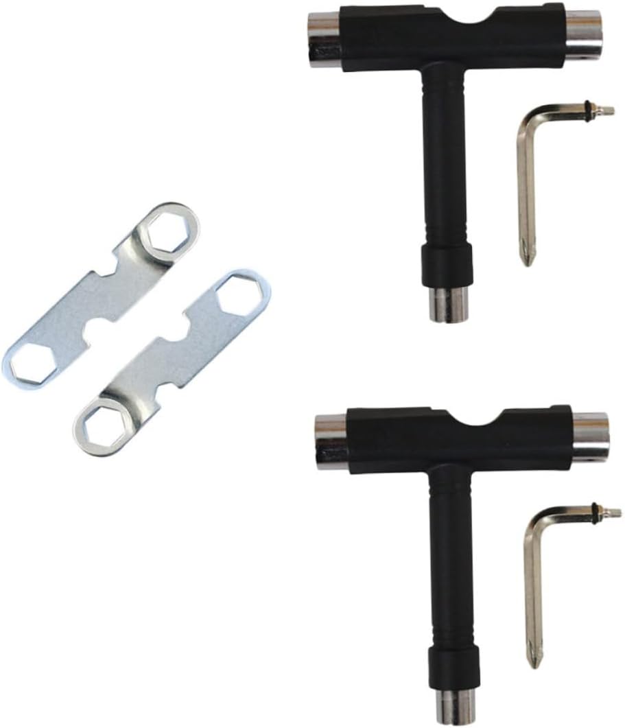 ibasenice 4pcs Multi-Function Shaped Skate Tool Portable Skateboard Accessory for Wheel Changes and Maintenance and Construction for Skateboard Enthusiasts