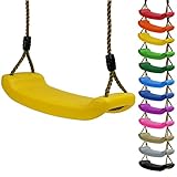 Kinderschaukel Brettschaukel stabil Schaukelsitz aus Kunststoff für Spielturm (Gelb)