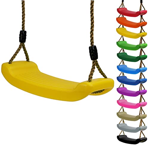 Kinderschaukel Brettschaukel stabil Schaukelsitz aus Kunststoff für Spielturm (Gelb)