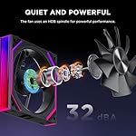 Interstellar V2 RS 120mm PC Reverse Blade Case Fan Infinity Mirror Module Daisy-Chain ARGB Fan Triple Pack Suitable Computer Cooling Fans 360mm AIO Cooler(Black-3Pack) - Image 3