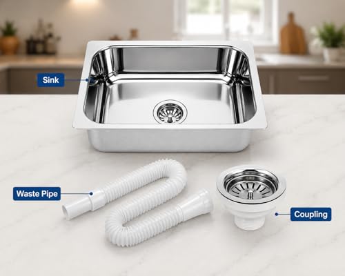 Image of Single Bowl Kitchen Sink 18x16 Inch