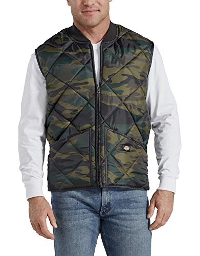 Dickies Mens Camo Diamond Quilted Nylon Vest, LTL, Hunter Green Camo