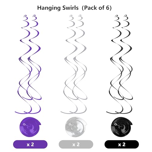 Image of Tifeson Graduation Decorations 2025 Purple - 21 PCS Graduation Party Supplies, Congrats Grad Hanging Swirls Decorations, High School College Graduation Party Decorations Class of 2025 Decor