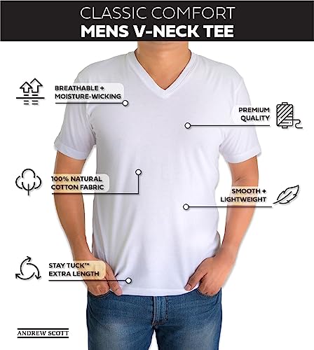 Classic Men's White Short Sleeve Undershirts V Neck T Shirt - Multi & Bulk Wholesale Packs2