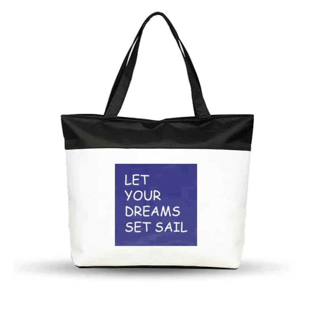 Let Your Dream Set Sail Art Deco Fashion Cotton Canvas Tote Bag Grocery Shopping