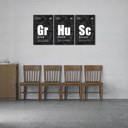 Impression sur toile haute définition avec lettrage moderne Grind Hustle Success - 2