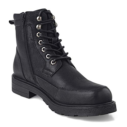 GM GOLAIMAN Men's Motorcycle TAFT Dress Boots - Lace Up Zip Boots Military Tactical Work Combat Hiking Botas Invierno Hombre 10 M US, 5 Black
