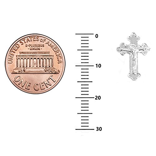 Ritastephens Italian Sterling Silver 3mm Rosary Bead Virgin Mary Cross Necklace, 20" - Image 6