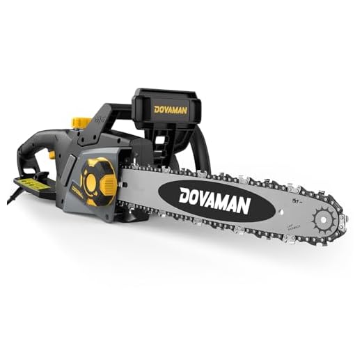 DOVAMAN 2400W Motosega Elettrica, 40cm Barra e Catena Oregon, Tensionamento Senza Attrezzi, Freno Sicurezza, 1 Catena Oregon e 1 Extra, Ideale per Legna da Ardere, Potatura e Uso in Giardino - DCS01A