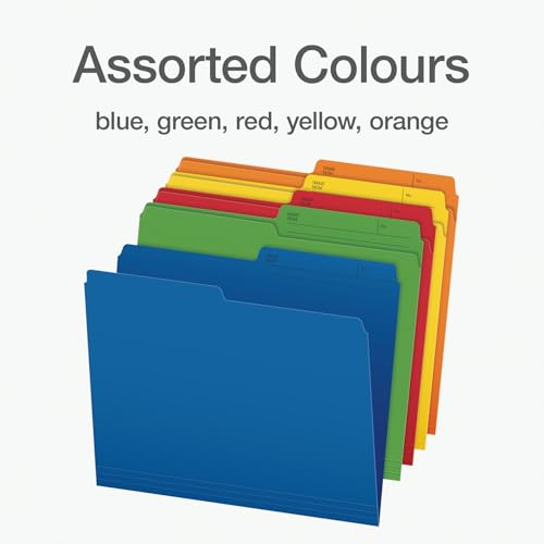 Pendaflex File Folders - Assorted Colour File Organizers, 1/2 Cut Tab, Letter Size, Durable Paper Stock, 25/Pack, Ideal for Office/Home/School Organization image 1