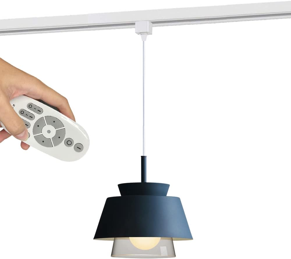 J-Type Track Light Pendants 3.2 Ft for Glass Pendant Light Blue Shade Customizable Juno Track Lighting Fixtures Pendant Light Bulb Include Decorate for Kitchen Island Dinning Table