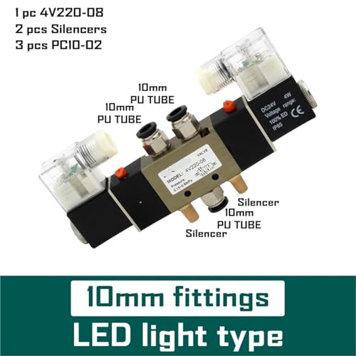 Distributeur pneumatique 4V220-08 à double solénoïde DC24V stable - 3