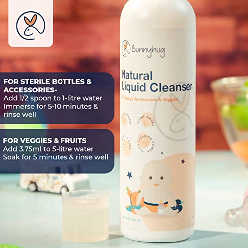 Bunnyhug-Natural-Liquid-Cleanser-for-Baby-Bottles-Toys-Accessories-and-Veggies-Plant-Based-Formula-Hypoallergenic-100-Biodegradable-450ML