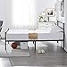 Yaheetech 13 inch Twin Size Metal Bed Frame with Headboard and Footboard Platform Bed Frame with Storage No Box Spring Needed Mattress Foundation Black