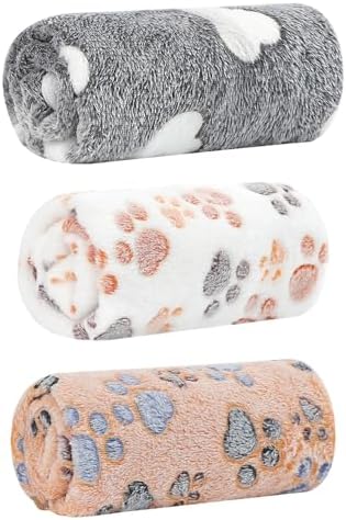 Couverture Polaire Pour Chien Et Chat 40x60 Cm - Douce Et Lavable, Motif Pattes Roses