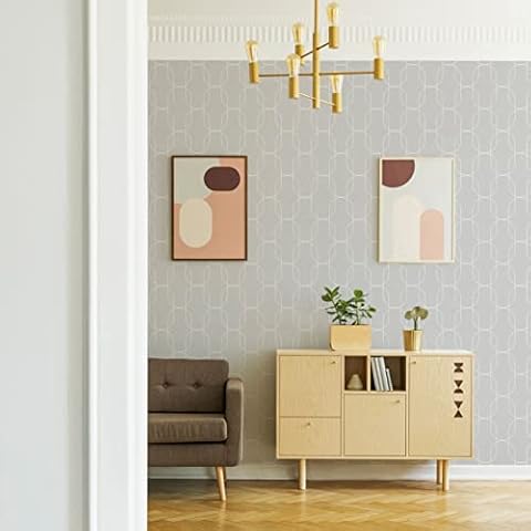 Super fresco Eternity Geometric Metallc Grey Wallpaper Cover
