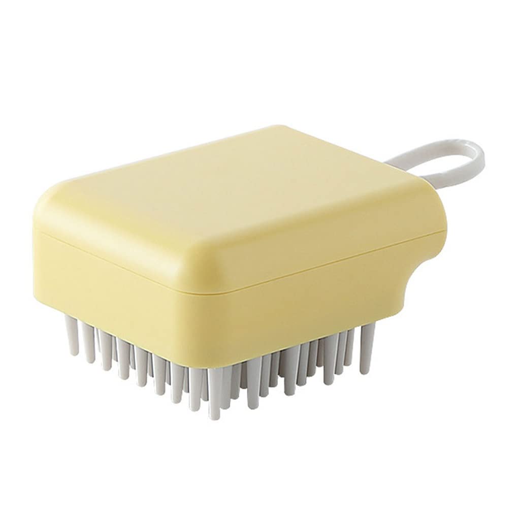 Pet Dog Cats Grooming Bath Brush Massage Shower Beauty Comb Soft Silicone Pet Cleaning Multi Brush for Dogs Cats Accessories(White-Dinosaur Doodle4)