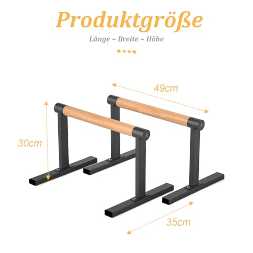 Parallettes Bars, Bounabay Pushup Bars Stands Handles Set, Home Gym Parallel Dip Bars for Body Weight Workout Station Calisthenics (Black, Large) - Image 6