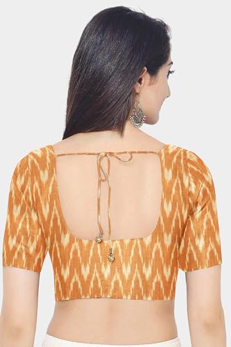 Image of Cotton Pochampally ikat unstitched blouse, Kurthi, long frock fabric material for women (1 meter, 2 meters & 3 meters)