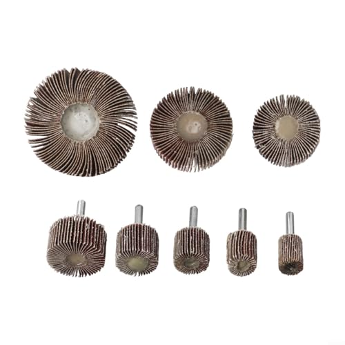 Set di 20 mole lamellari per trapano con grana 80, varie misure, per levigatura, lucidatura e sbavatura, superfici in legno e metallo, curve