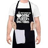 Funny Apron for Men -That's What I Do - BBQ Grilling Apron Men's Cooking Apron with 2 Pockets Water...